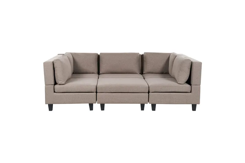 Modulsoffa med fotpall Unstad Brun/Svart, Symmetrisk, Brun/Svart, Symmetrisk