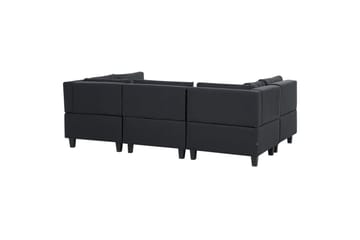 Modulsoffa med fotpall Unstad Svart, Symmetrisk - Svart, Symmetrisk - Möbler - Soffa - Modulsoffa - Komplett modulsoffa