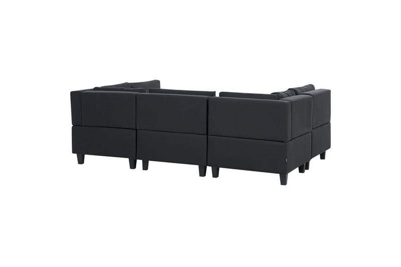 Modulsoffa med fotpall Unstad Svart, Symmetrisk - Svart, Symmetrisk - Möbler - Soffa - Modulsoffa - Komplett modulsoffa