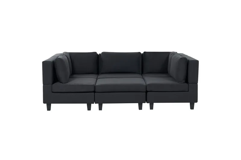 Modulsoffa med fotpall Unstad Svart, Symmetrisk, Svart, Symmetrisk