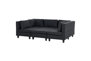 Modulsoffa med fotpall Unstad Svart, Symmetrisk - Svart, Symmetrisk - Möbler - Soffa - Modulsoffa - Komplett modulsoffa