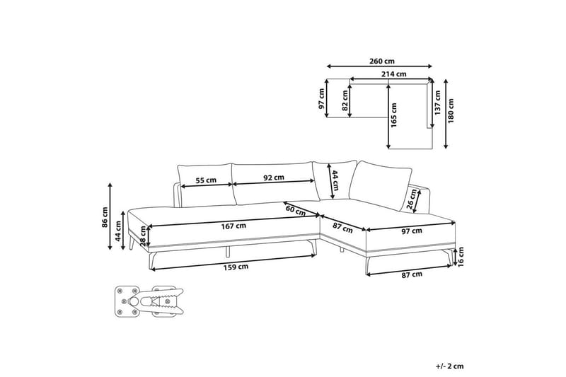 Modulsoffa Myken Grå/svart, Vänstervänd - Grå - Möbler - Soffa - Modulsoffa - Övriga moduler till modulsoffa