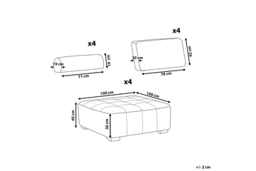 Modulsoffa Tibro Beige/ljust trä - Beige/ljust trä - Möbler - Soffa - Modulsoffa - Komplett modulsoffa