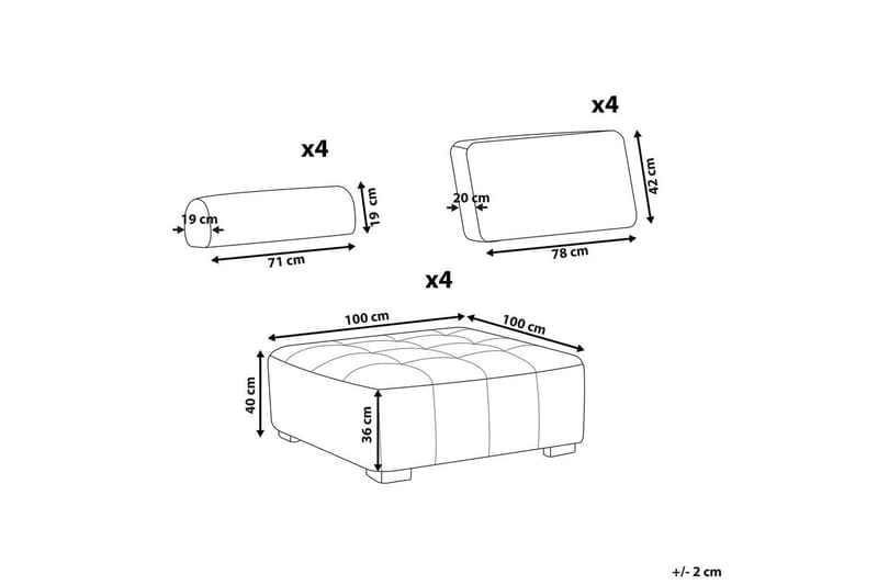 Modulsoffa Tibro Beige/ljust trä - Beige/ljust trä - Möbler - Soffa - Modulsoffa - Komplett modulsoffa