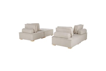 Modulsoffa Tibro Beige/ljust trä - Beige/ljust trä - Möbler - Soffa - Modulsoffa - Komplett modulsoffa