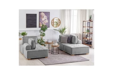 Modulsoffa Tibro Grå/ljust trä - Grå/ljust trä - Möbler - Soffa - Modulsoffa - Komplett modulsoffa