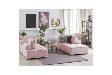 Modulsoffa Tibro Rosa/ljust trä - Rosa/ljust trä - Möbler - Soffa - Modulsoffa - Komplett modulsoffa