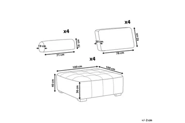 Modulsoffa Tibro Rosa/ljust trä - Rosa/ljust trä - Möbler - Soffa - Modulsoffa - Komplett modulsoffa