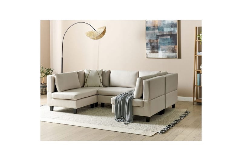 Modulsoffa Unstad Beige/svart - Beige/svart - Möbler - Soffa - Modulsoffa - Komplett modulsoffa