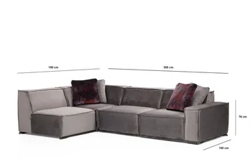 Nightcap Soffa m. Divan 4-sits - Grå - Möbler - Soffa - Modulsoffa - Komplett modulsoffa