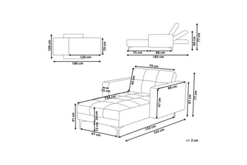 Schäslong Alnes Vit/Svart - Vit/Svart - Möbler - Fåtölj & stolar - Fåtölj - Liggfåtölj