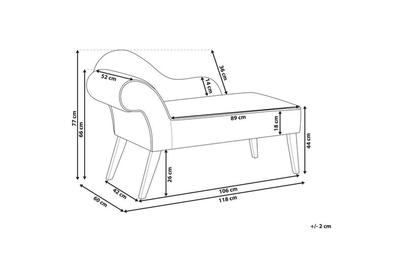 Schäslong Biarritz Vit, Svart, Vänstervänd - Vit, Svart, Vänstervänd - Möbler - Soffa - Modulsoffa - Övriga moduler till modulsoffa
