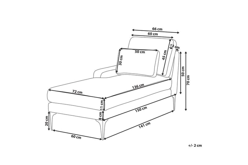 Schäslong Ewron Beige, svart, Högervänd - Beige, svart, Högervänd - Möbler - Soffa - Modulsoffa - Övriga moduler till modulsoffa