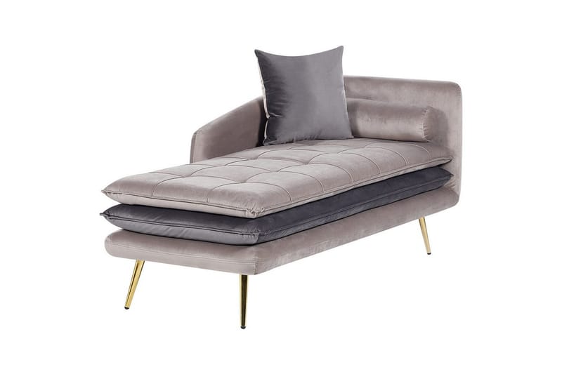 Schäslong Gonesse Beige, Grå, Guld - Beige, Grå, Guld - Möbler - Soffa - Modulsoffa - Övriga moduler till modulsoffa