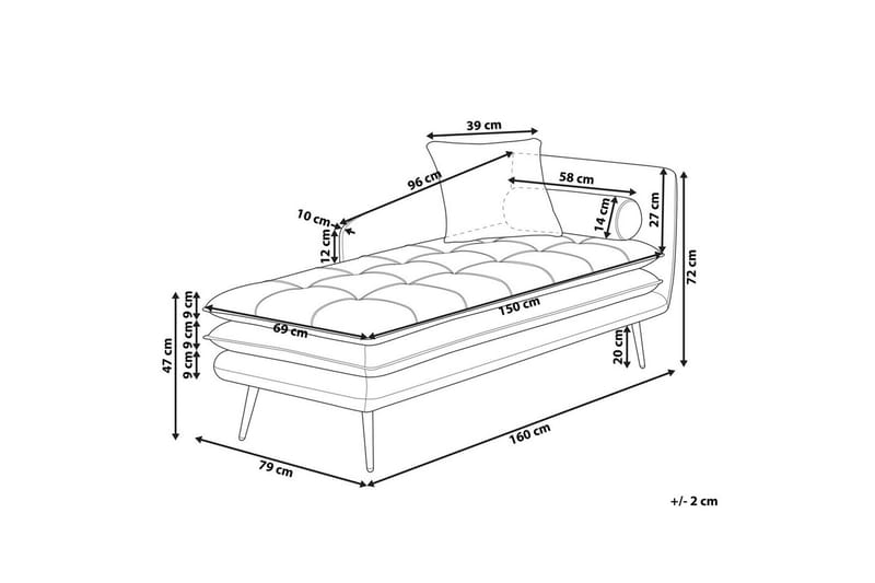 Schäslong Gonesse Beige, Grå, Guld - Beige, Grå, Guld - Möbler - Soffa - Modulsoffa - Övriga moduler till modulsoffa