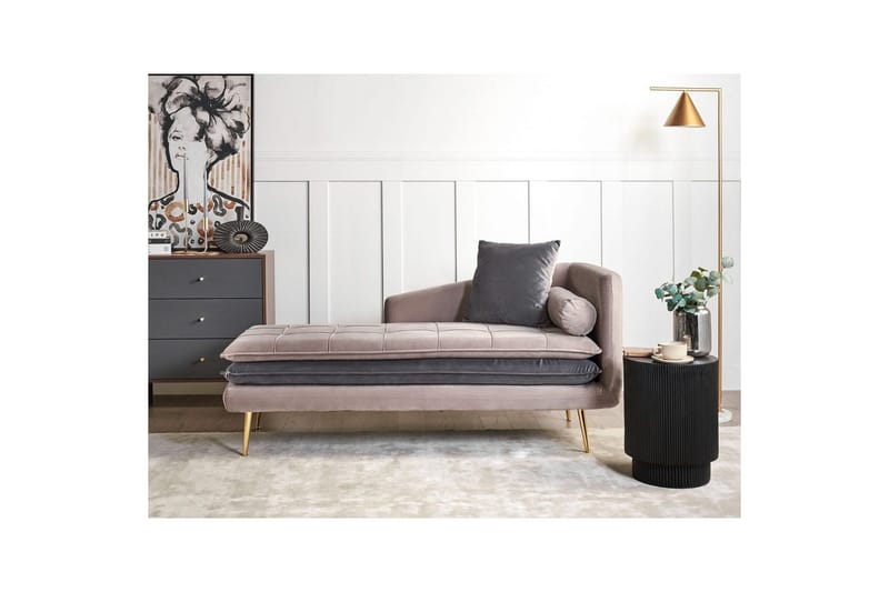 Schäslong Gonesse Beige, Grå, Guld - Beige, Grå, Guld - Möbler - Soffa - Modulsoffa - Övriga moduler till modulsoffa