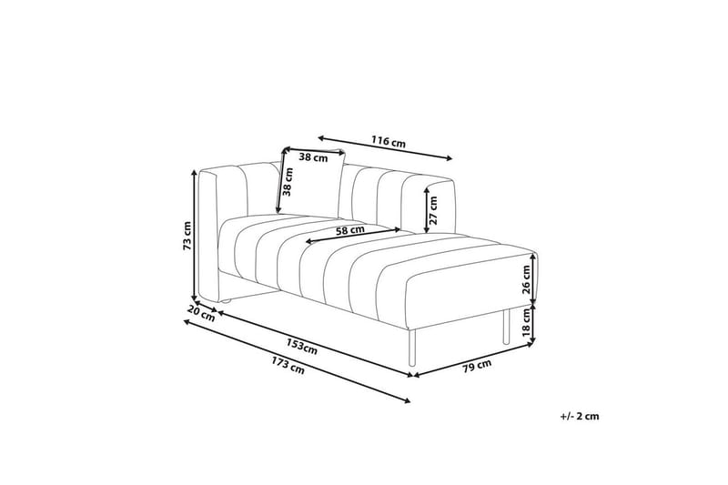 Schäslong Lannils Vit, Svart, Vänstervänd - Vit, Svart, Vänstervänd - Möbler - Soffa - Modulsoffa - Övriga moduler till modulsoffa