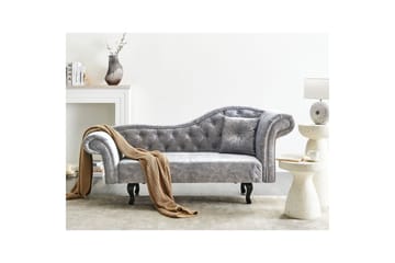 Schäslong Lattes Grå, mörkt trä, Högervänd - Grå - Möbler - Soffa - Sammetssoffa