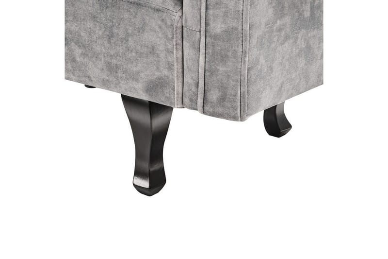 Schäslong Lattes Grå, mörkt trä, Högervänd - Grå - Möbler - Soffa - Sammetssoffa