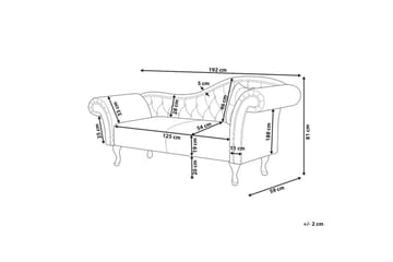 Schäslong Lattes Grå, mörkt trä, Högervänd - Grå - Möbler - Soffa - Sammetssoffa