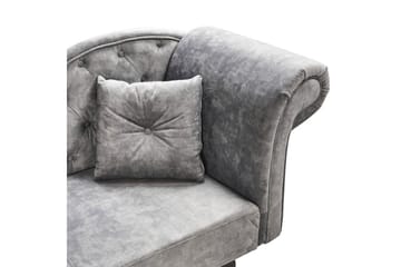 Schäslong Lattes Grå, mörkt trä, Högervänd - Grå - Möbler - Soffa - Sammetssoffa