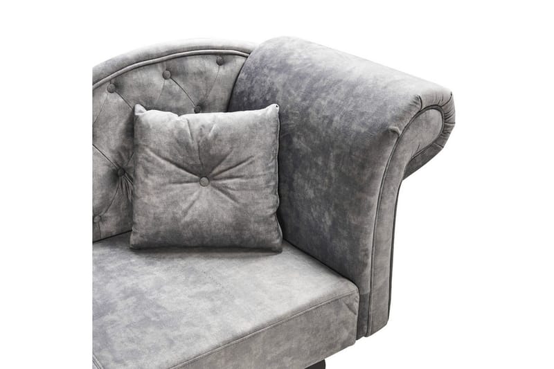 Schäslong Lattes Grå, mörkt trä, Högervänd - Grå - Möbler - Soffa - Sammetssoffa