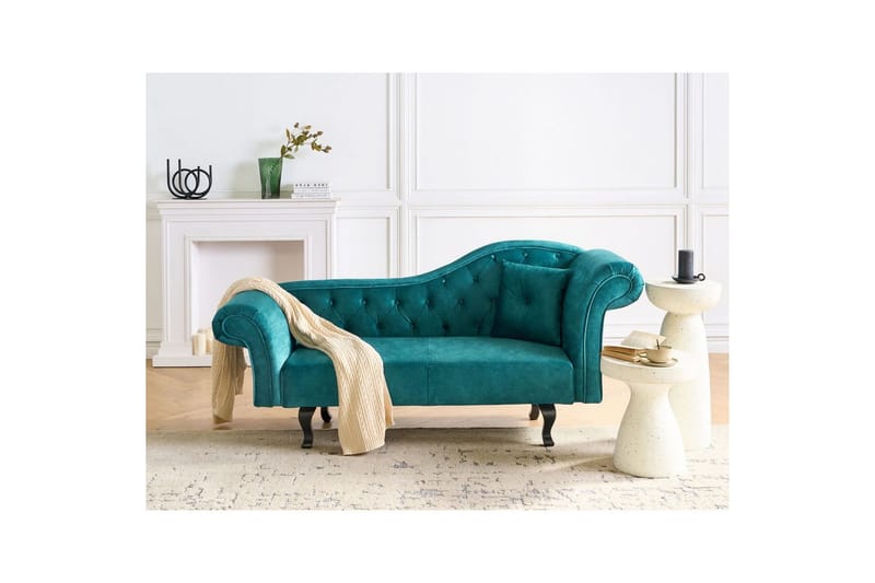 Schäslong Lattes Grönt, mörkt trä, Högervänd - Grönt, mörkt trä, Högervänd - Möbler - Soffa - Sammetssoffa