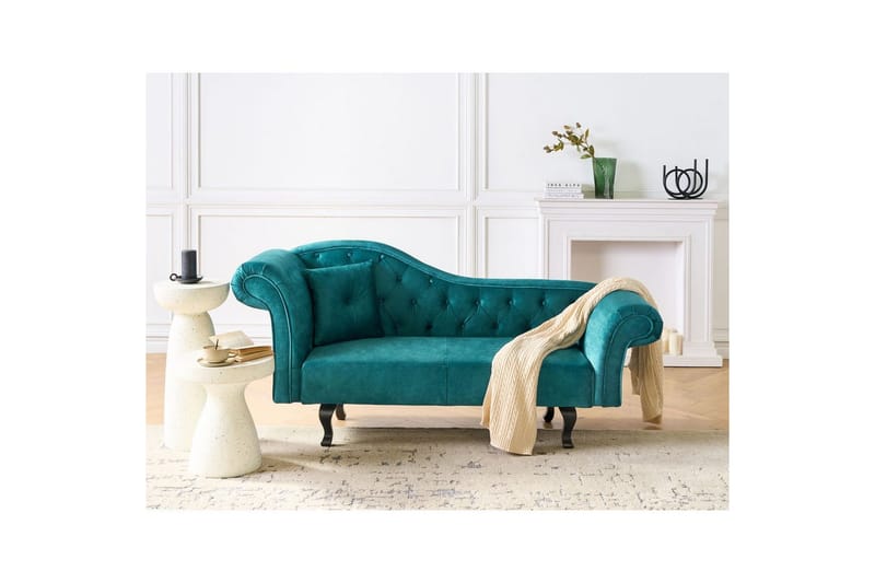 Schäslong Lattes Grönt, mörkt trä, Vänstervänd - Grönt, mörkt trä, Vänstervänd - Möbler - Soffa - Sammetssoffa