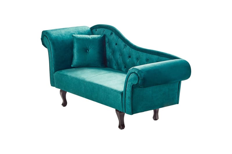 Schäslong Lattes Grönt, mörkt trä, Vänstervänd - Grönt, mörkt trä, Vänstervänd - Möbler - Soffa - Sammetssoffa