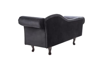 Schäslong Lattes Svart, mörkt trä, Högervänd - Svart, mörkt trä, Högervänd - Möbler - Soffa - Sammetssoffa