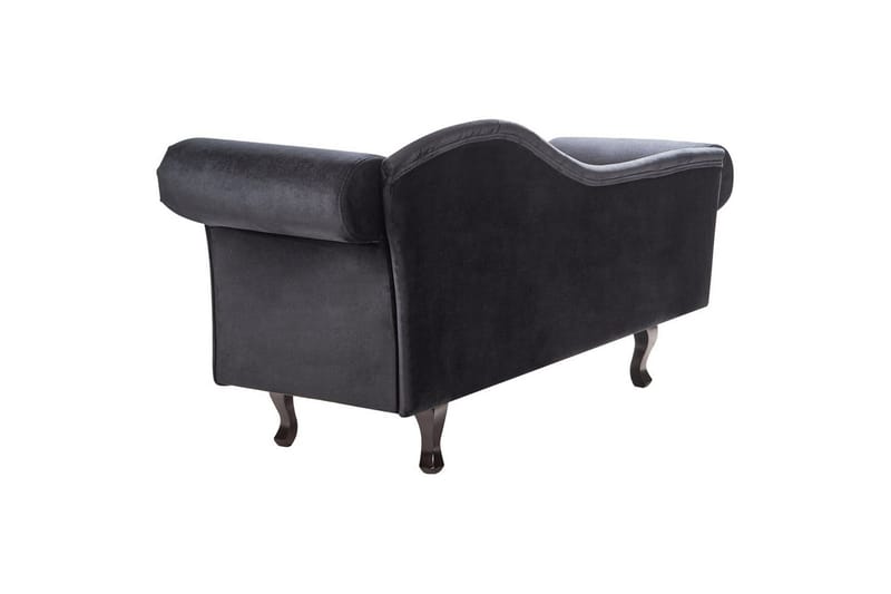 Schäslong Lattes Svart, mörkt trä, Högervänd - Svart, mörkt trä, Högervänd - Möbler - Soffa - Sammetssoffa