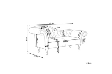 Schäslong Lattes Svart, mörkt trä, Vänstervänd - Svart, mörkt trä, Vänstervänd - Möbler - Soffa - Sammetssoffa