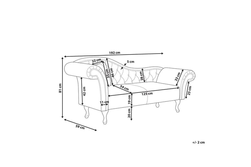 Schäslong Lattes Svart, mörkt trä, Vänstervänd - Svart, mörkt trä, Vänstervänd - Möbler - Soffa - Sammetssoffa