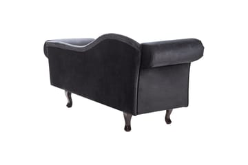 Schäslong Lattes Svart, mörkt trä, Vänstervänd - Svart, mörkt trä, Vänstervänd - Möbler - Soffa - Sammetssoffa