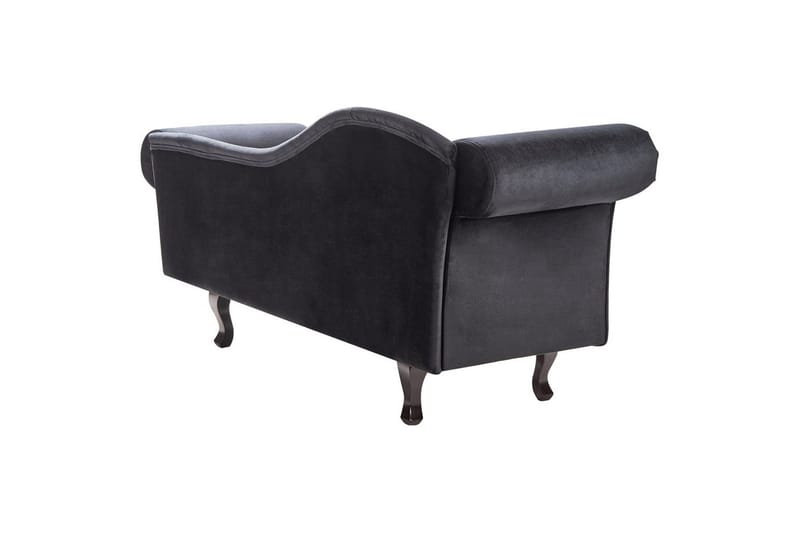 Schäslong Lattes Svart, mörkt trä, Vänstervänd - Svart, mörkt trä, Vänstervänd - Möbler - Soffa - Sammetssoffa