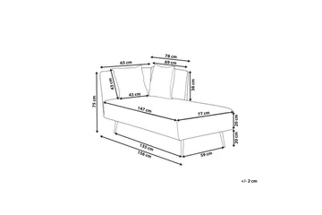 Schäslong Riom Röd, Svart, Vänstervänd - Röd - Möbler - Soffa - Modulsoffa - Övriga moduler till modulsoffa