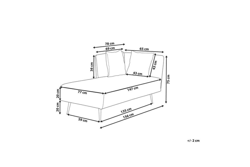 Schäslong Riom Vit, Svart, Högervänd - Vit, Svart, Högervänd - Möbler - Soffa - Modulsoffa - Övriga moduler till modulsoffa