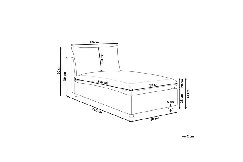 Schäslong Vizille Beige - Beige - Möbler - Soffa - Modulsoffa - Övriga moduler till modulsoffa