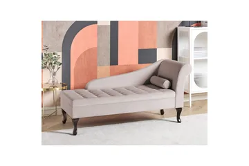 Schäslong Pessac Ljusbeige, svart, Högervänd - Ljusbeige, svart, Högervänd - Möbler - Soffa - Modulsoffa - Övriga moduler till modulsoffa