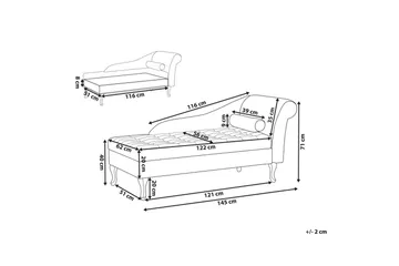 Schäslong Pessac Ljusbeige, svart, Högervänd - Ljusbeige, svart, Högervänd - Möbler - Soffa - Modulsoffa - Övriga moduler till modulsoffa