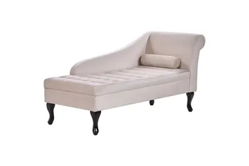 Schäslong Pessac Ljusbeige, svart, Högervänd - Ljusbeige, svart, Högervänd - Möbler - Soffa - Modulsoffa - Övriga moduler till modulsoffa