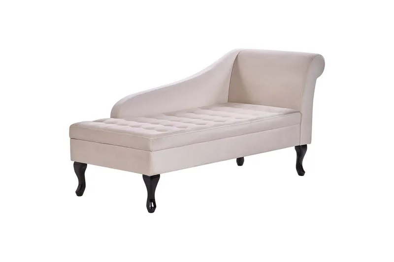 Schäslong Pessac Ljusbeige, svart, Högervänd - Ljusbeige, svart, Högervänd - Möbler - Soffa - Modulsoffa - Övriga moduler till modulsoffa