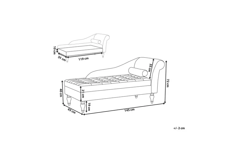 Schäslong Pessac Grå, Högervänd - Grå, Högervänd - Möbler - Soffa - Modulsoffa - Övriga moduler till modulsoffa