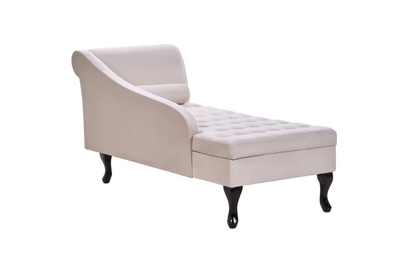 Schäslong Pessac Ljusbeige, svart, Högervänd - Ljusbeige, svart, Högervänd - Möbler - Soffa - Modulsoffa - Övriga moduler till modulsoffa