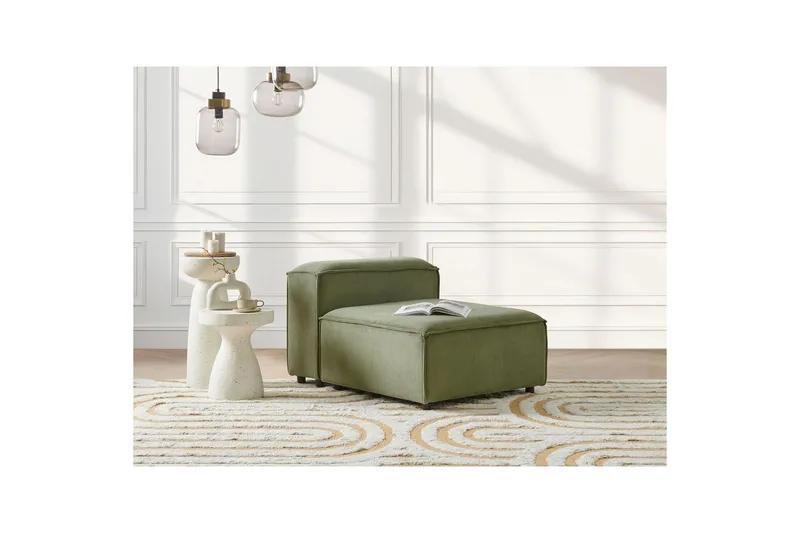 Sittsektion Ardal Grön, Svart, Manchestertyg - Grön - Möbler - Soffa - Modulsoffa - Mittmodul