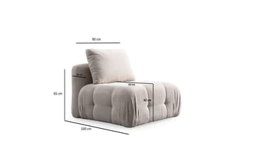 Yvara Mittmodul 90 cm - Beige - Möbler - Soffa - Modulsoffa - Mittmodul