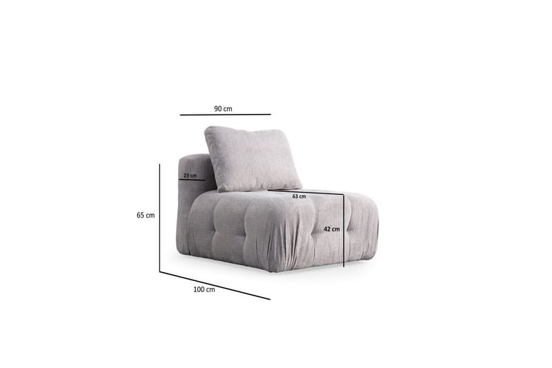 Yvara Mittmodul 90 cm - Ljusgrå - Möbler - Soffa - Modulsoffa - Mittmodul
