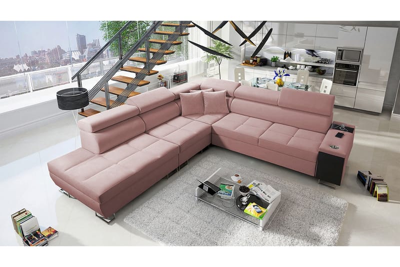Morenia Bäddsoffa m. Schäslong L-formad - Möbler - Soffa - Sammetssoffa
