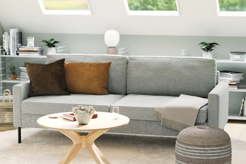 Nevada 3-sits Tygsoffa - Grå - Möbler - Soffa - 3 sits soffa