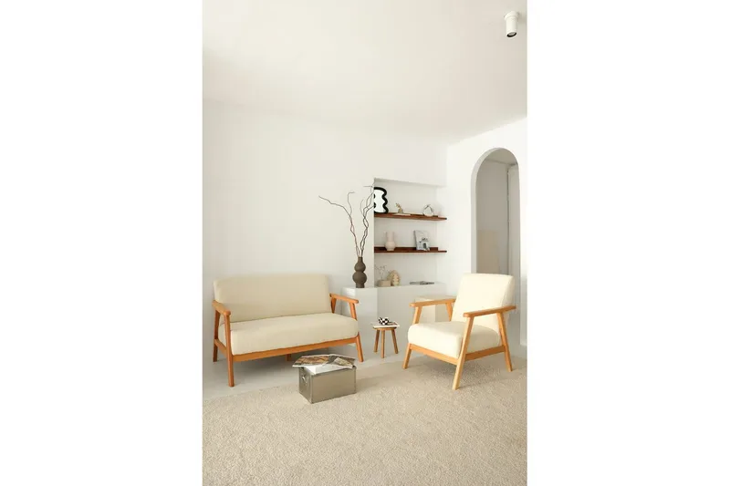 Neyros Soffa 2-sits - Vit - Möbler - Soffa - Sammetssoffa